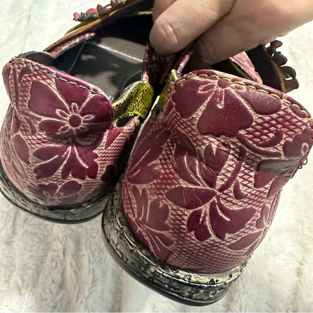 L’Artiste Size 38 Floral Mary Jane Shoes | Boho Comfort Flats | European Market - Picture 11 of 14